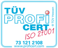 Zertifikat TÜV Profi ISO 27001